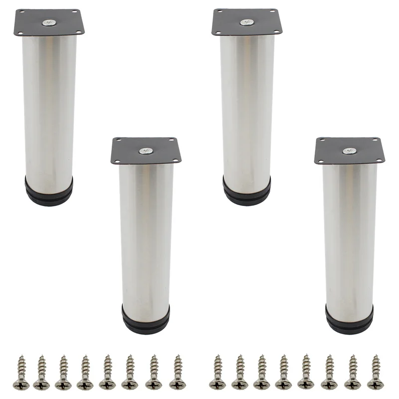 4Pack Adjustable Furniture Leg,Heavy Duty Stainless Steel Furniture Foot Upgraded Thickened Metal Leg for Table Sofa Bed Cabinet