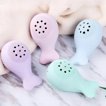 

1pcs Small Whale Shape Scrub Brush Forever Cleanser Silicone Cleansing Brush Small Whale Shape Scrub Brush Face Skin Care