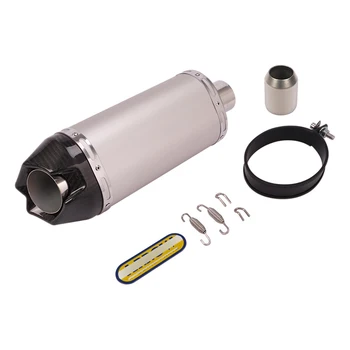 

360MM Universal Motorcycle Exhaust Tips Muffler Tail Pipe Carbon Fiber End 38-51MM