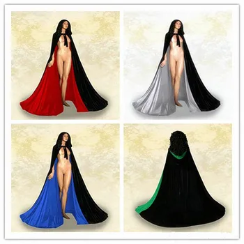 

New Arrival Velvet Hooded Cloaks Winter Wedding Capes Cheap Wicca Robe Wram Christmas Floor Length Long Bridal Wraps Custom Made