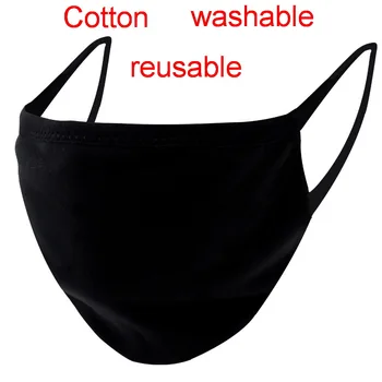 

10Pcs Breathable 100% Cotton Face Masks Reusable Washable Black Masks For Adult Men Women Anti Dust Air Pollution Mouth facemask