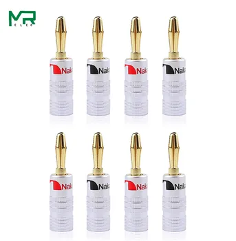 

8pcs of pure copper speaker gold-plated banana plug, 24K Copper gold plated free welding Speaker Banana plug connectors