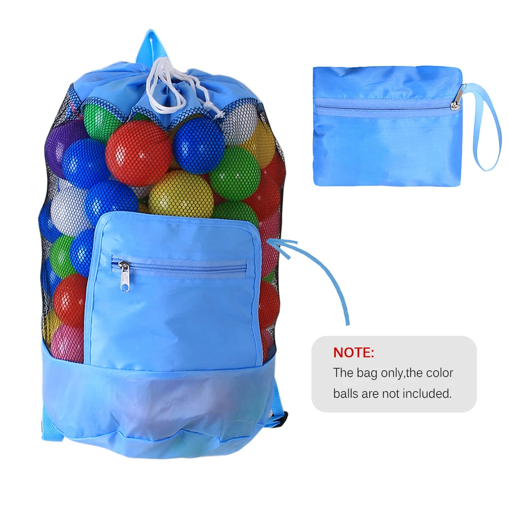 Пляжная сумка из сетки игрушка Tote Drawstring пляжный рюкзак для путешествий пляж аквапарк супермаркет - Цвет: Blue