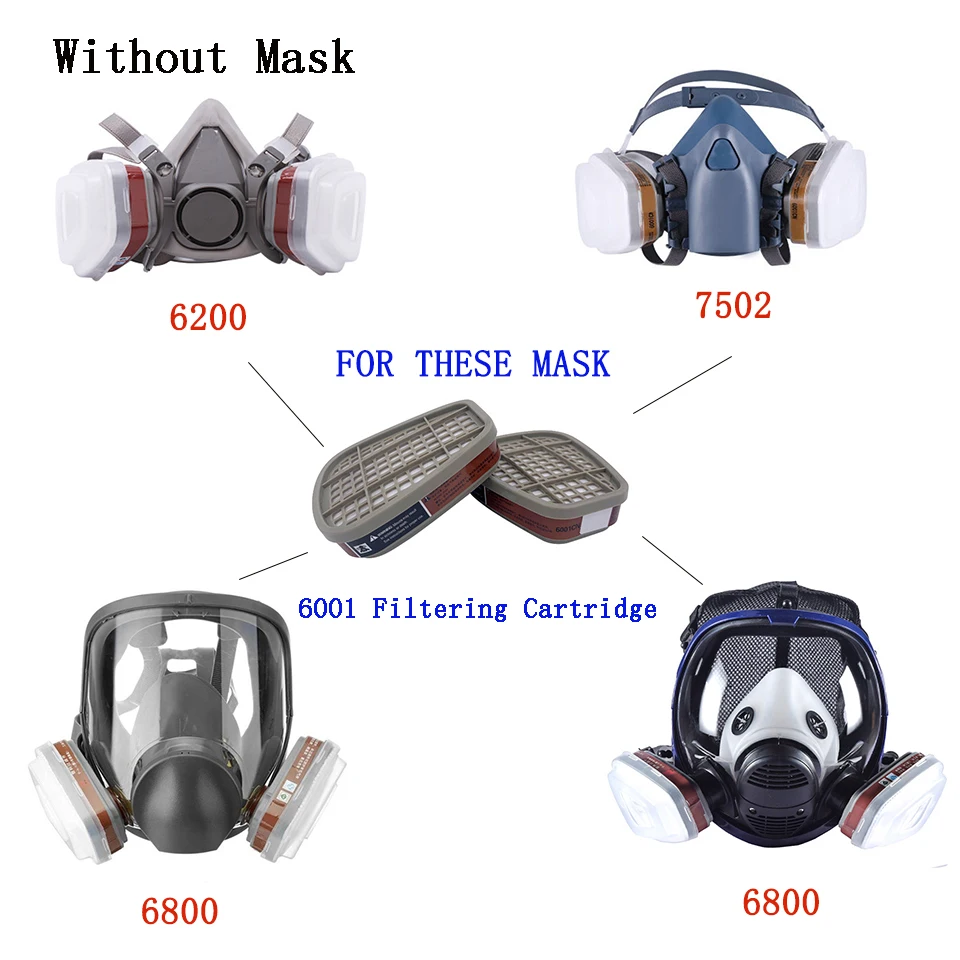 

6001/6002/6004 Cartridge box 5N11 Cotton Filters Set For 6200/7502/6800 Dust Gas Masks Chemical Painting Spraying Respirator6