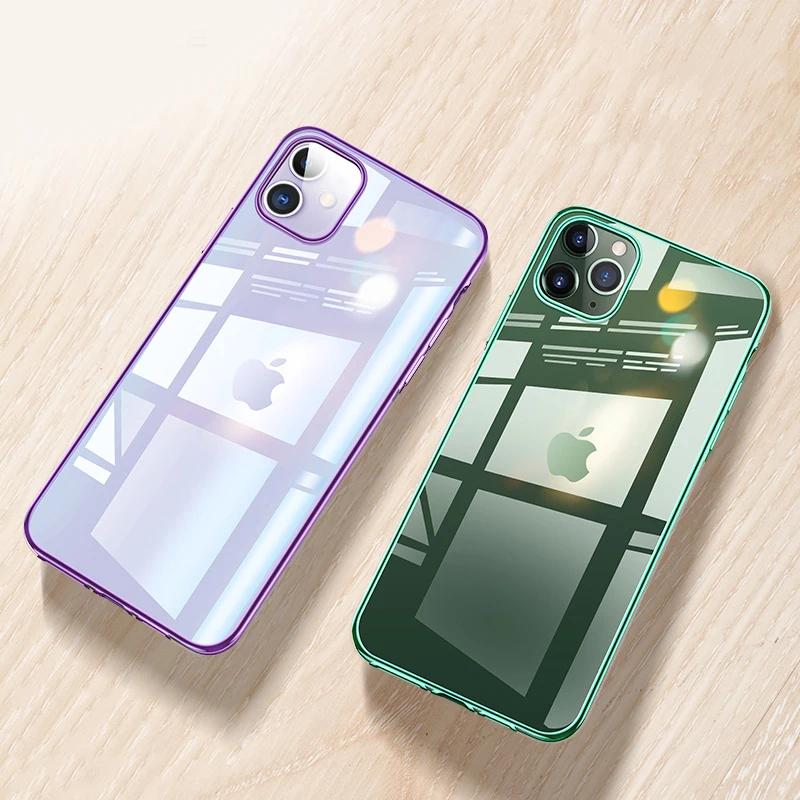 Чехол с покрытием для Iphone 11 Pro Max мягкий ТПУ ультратонкий смешанный силиконовый