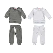 Emmababy-осенняя одежда для новорожденных мальчиков и девочек топы Комбинезон спортивный костюм штаны комплекты одежды для малышей