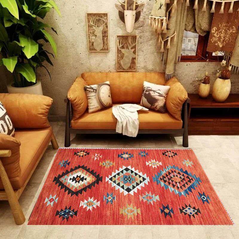 Ретро Красный ковер современная простота Мода для гостиной диван стол противоскользящая противообрастающая Подушка пол коврик для комнаты