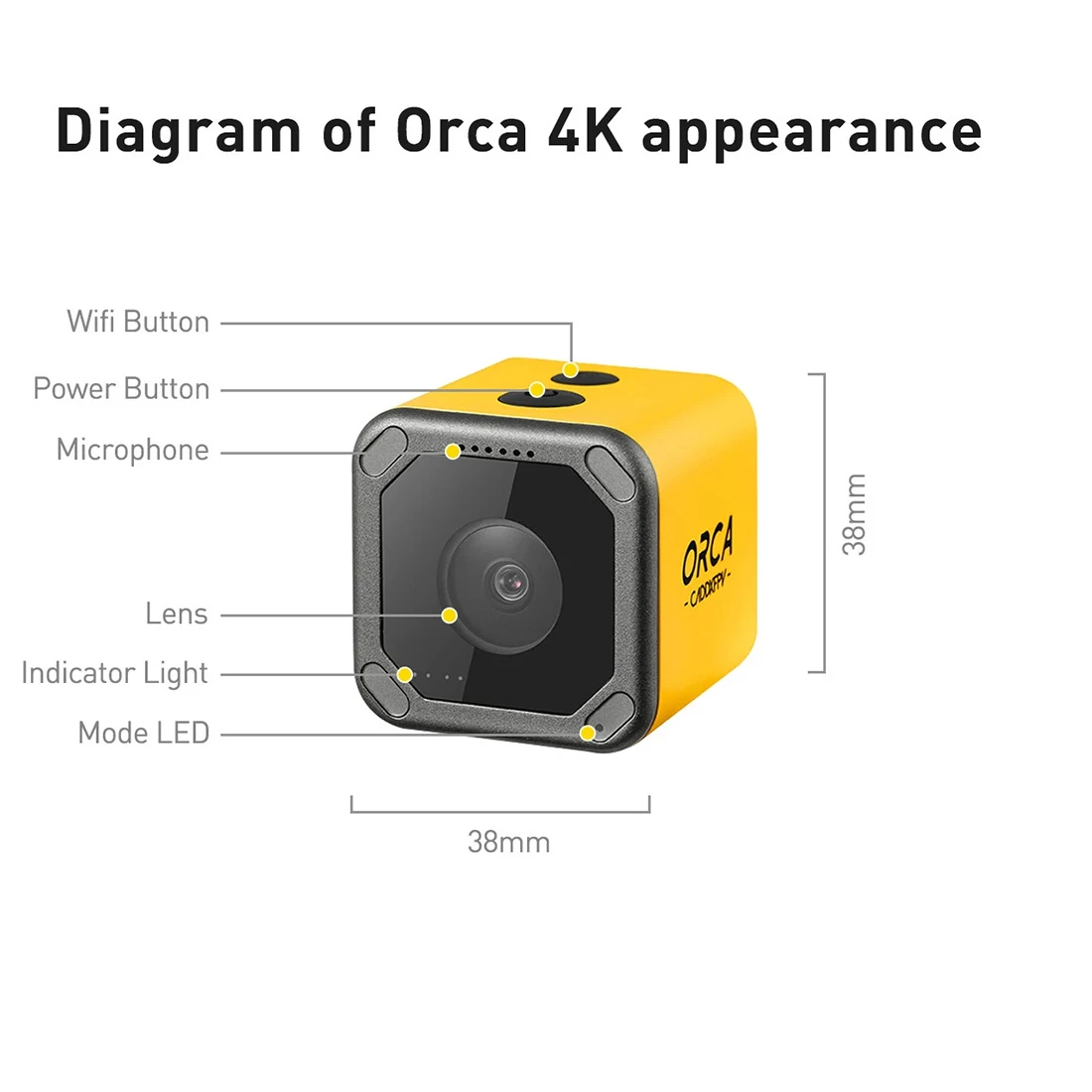 Caddx орка 4K HD Запись Мини FPV камера с углом обзора 160 градусов WiFi анти встряхивание