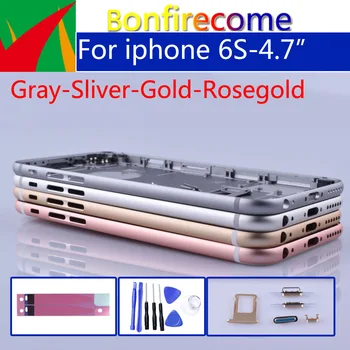 

4.7" For 6S Coque Battery Cover Door Housing Back Housing For iphone6S Shell Chassis Middle Frame body rear case