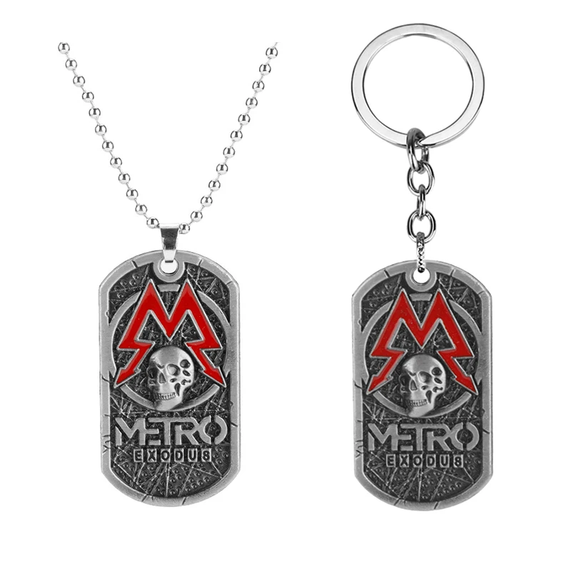 Gioco 2033 Portachiavi Metro Exodus 2033 Dog Tag Ciondolo Portachiavi Uomo Chiavi Auto Giocattoli Appesi