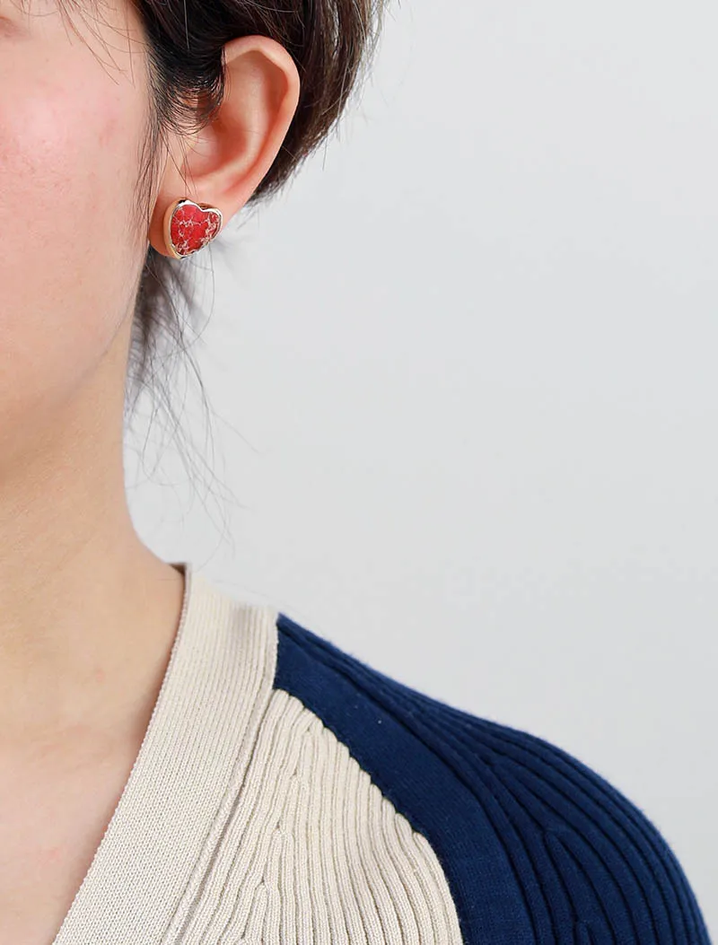 Romantic Heart Shape Earrings Classic Fashion Stud Earring Costume Red Heart Teengirls Jewelry Bijoux Wholesale - Image 3