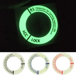 Autocollants pour porte clés d'allumage de voiture, couverture de commutateur d'allumage universel de moto, décoration circulaire fluorescente 3D 