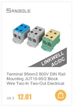 2 шт. 50мм2 клеммный блок алюминиевый тип 800 в однополюсный переключатель 1P DIN рейка монтажный направляющий Электрический медный JUT10-50