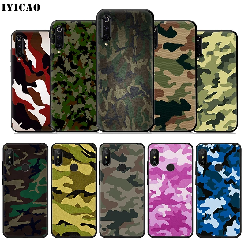 IYICAO мягкий чехол с камуфляжным узором для Xiaomi Mi A3 A2 A1 10 9T CC9E CC9 9 8 6 Se Lite F1 5X 6X MiA1 MiA2 MiA3