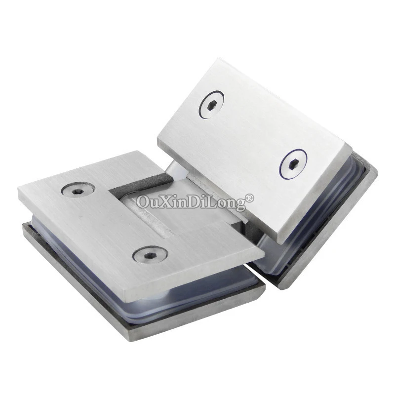 

2PCS 304 Stainless Steel Casting Frameless Shower Glass Door Hinges 135° Glass to Glass Thicken 5mm Glass Fixed Holder Brackets