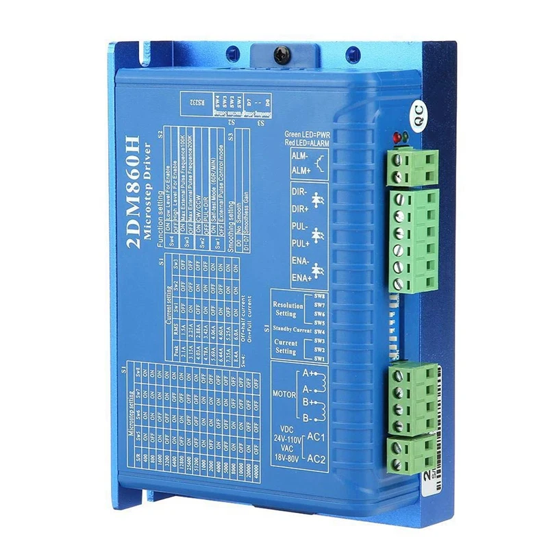 

CNC 2DM860H Digital Two Phase Stepper Motor Driver Ministep Controller for CNC Engraving Machine Stepper Motor Driver