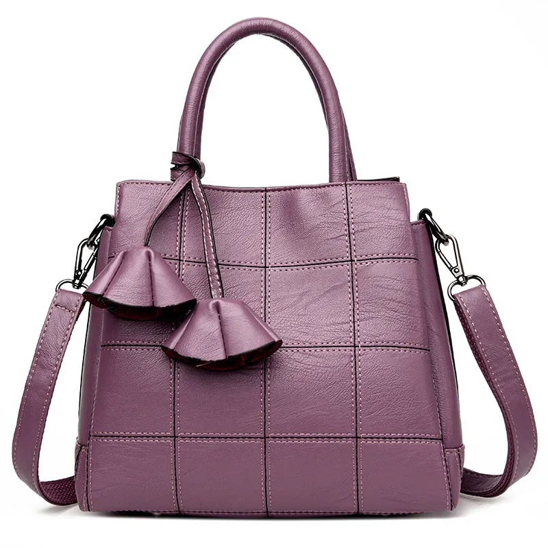 Sac повседневные кожаные роскошные сумки, женские сумки, дизайнерские сумки, высокое качество, дамские сумки Corssbody для женщин Bolsas - Цвет: TARO PURPLE