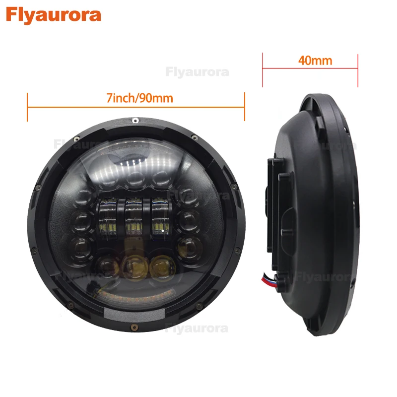 DOT EMARK утвержден 90 W 7 дюймовый круглый светодиодные фары с DRL Halo Кольцо Ангельские