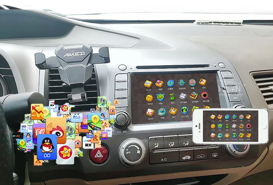 Perfect Quad Core Android 6.0 1024*600 Car DVD Stereo For honda civic 2006-2011 Auto Radio  GPS  Navigation Audio Video- WiFi 10