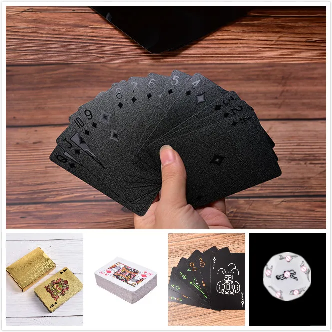 

Creative Playing Cards Waterproof Golden Poker Collection Black Diamond Poker Cards Hot Gift Standard Party Playing Cards Set