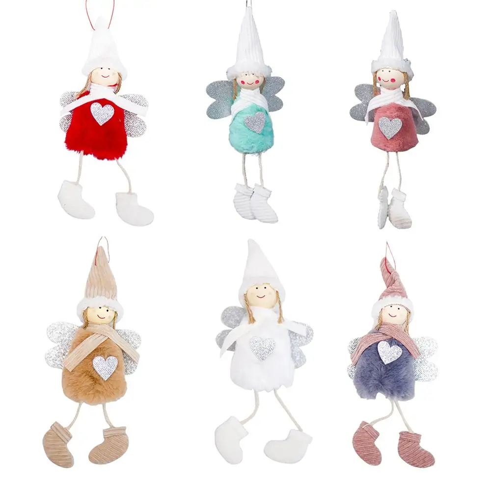 Plush Angel Doll With Wing Cute Girl Christmas Decorations for Home Kids Gift Christams Tree Decoration Xmas Happy New Year 2020