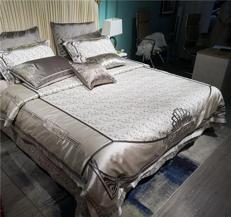 Роскошный классический Комплект постельного белья 600TC из шелка хлопка жаккарда