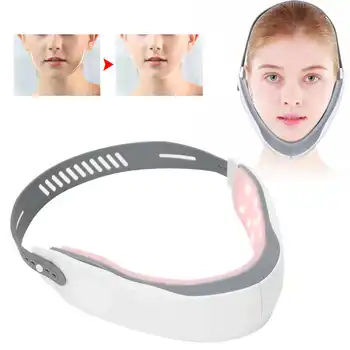 

Chin V‑Line Up Lift Belt Machine Red Blue LED Photon Therapy Face Lifting Device Face Slimming Vibration Massager V-Face Care