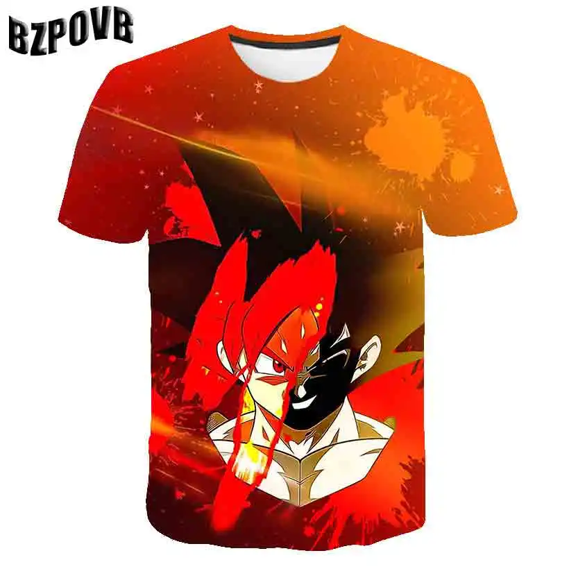 Летняя футболка с 3D принтом в стиле аниме Гоку с изображением дракона z Super Saiyan Son, новинка года, модные футболки для мужчин и мальчиков, Повседневная футболка с героями мультфильмов