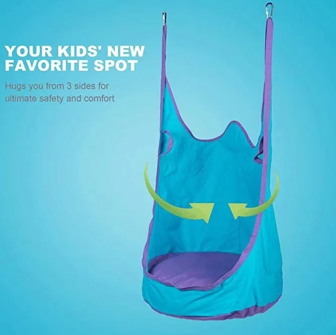 2022 New Arrival  Cartoon Zoo Pattern Outdoor Children Hammock  Furniture Swing Chair Indoor Hanging Seat Child Swing Seat