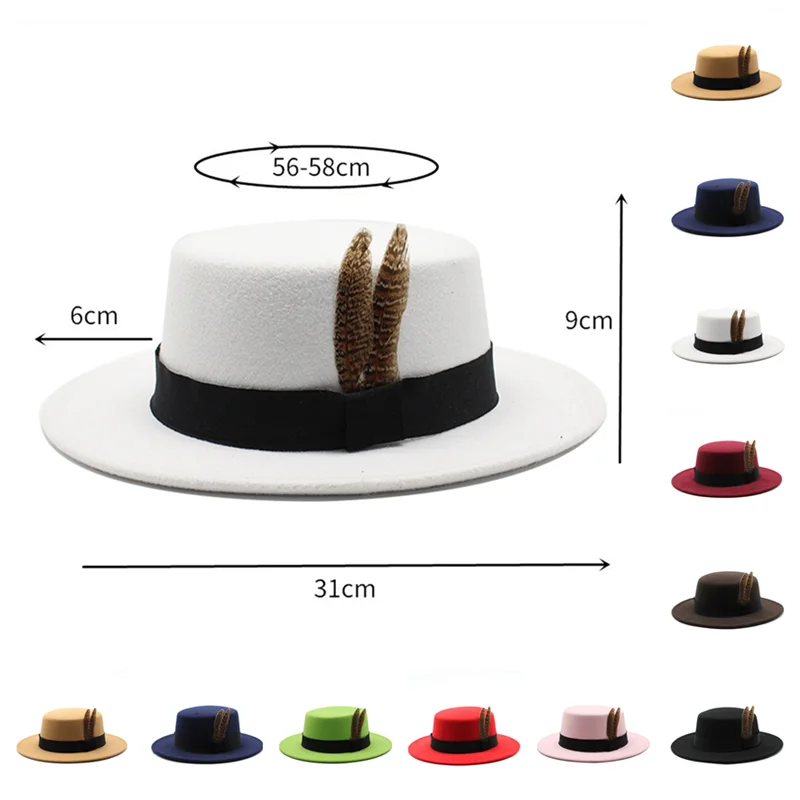 

Men Fedoras Mixed Colors Jazz Hats Cowboy Hat For Women Winter Warm Cap Peacock Feather Bowler Hat Wholesale 2020