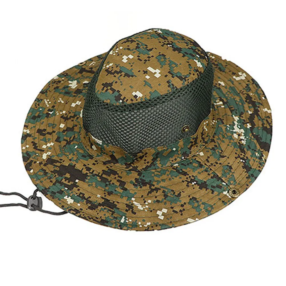 Breathable Casual Travel Fishing Cap Outdoor Activities Sun-proof Drawstring Camping Bucket Hat Polyester Men Women Wide Brim | Аксессуары