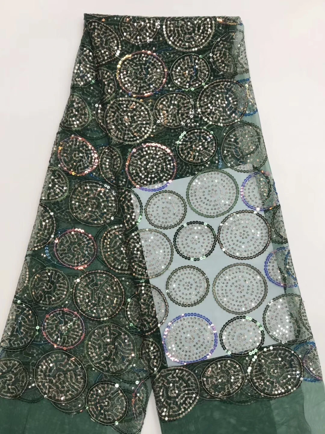 

African sequin lace fabric 2021 high quality lace French Nigerian tulle embroidered lace fabric, suitable for wedding D3831