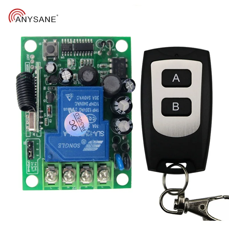 ANYSANE Wireless Remote Control AC220V 1CH 30A Relay Switch Rf Transmitter And Receiver For System 433.92 433MHz 315MHz | Электроника