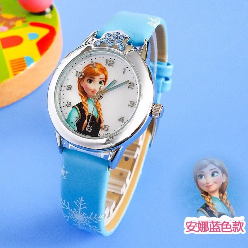 Детские игрушечные часы принцессы Эльзы и Анны для девочек - Цвет: 6