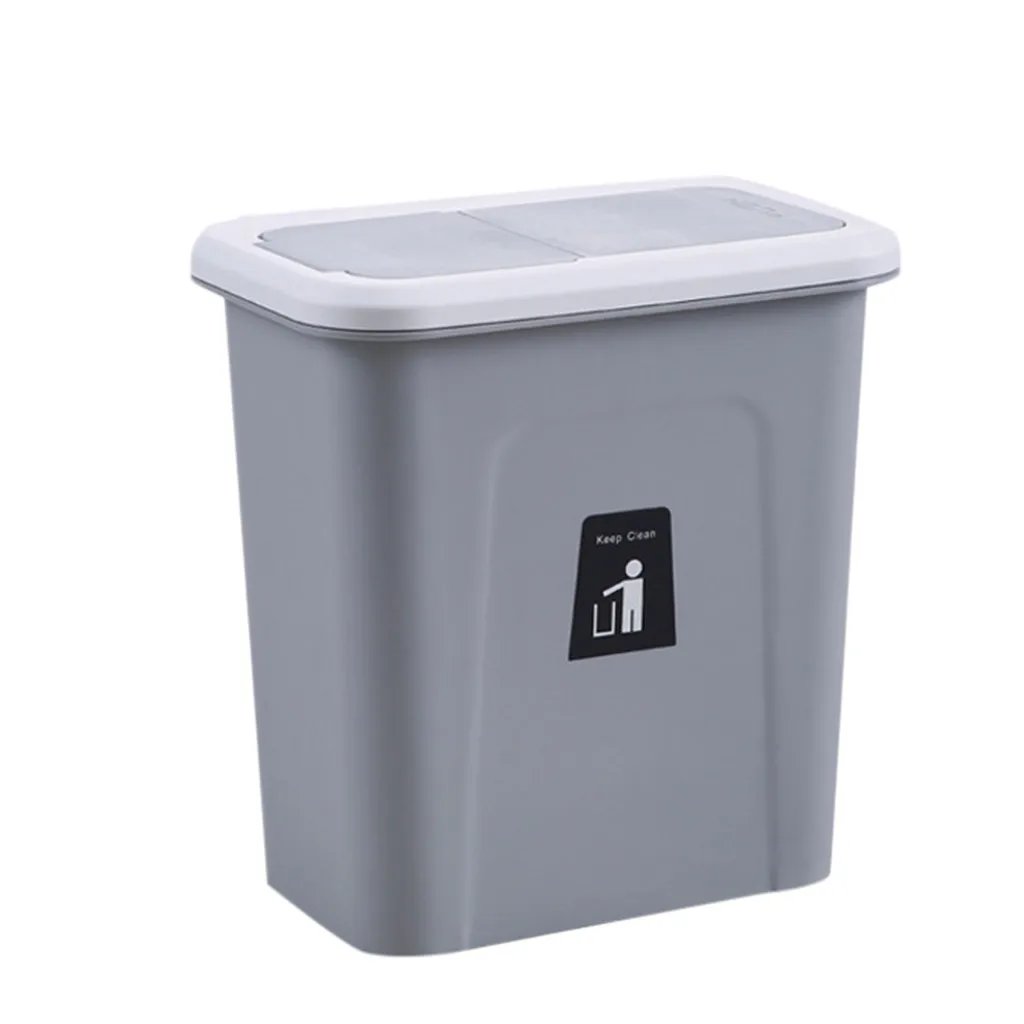 Подвесной кухонный шкаф на дверь, подвесной мусорный бак, мусорный бак, настенный мусорный бак для ванной комнаты, туалет, хранение отходов E3 - Цвет: Темно-серый