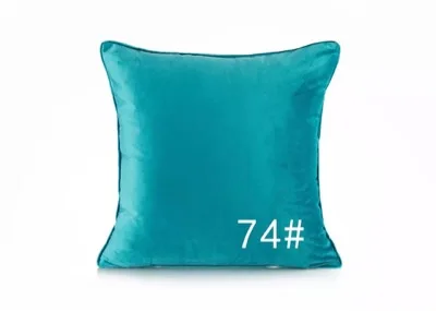 Новинка, современный модный дизайн, чистый синий яркий цвет, Бархатная подушка для дивана, автомобиля, дома, декоративная Бархатная подушка, наволочка - Цвет: Blue No.74