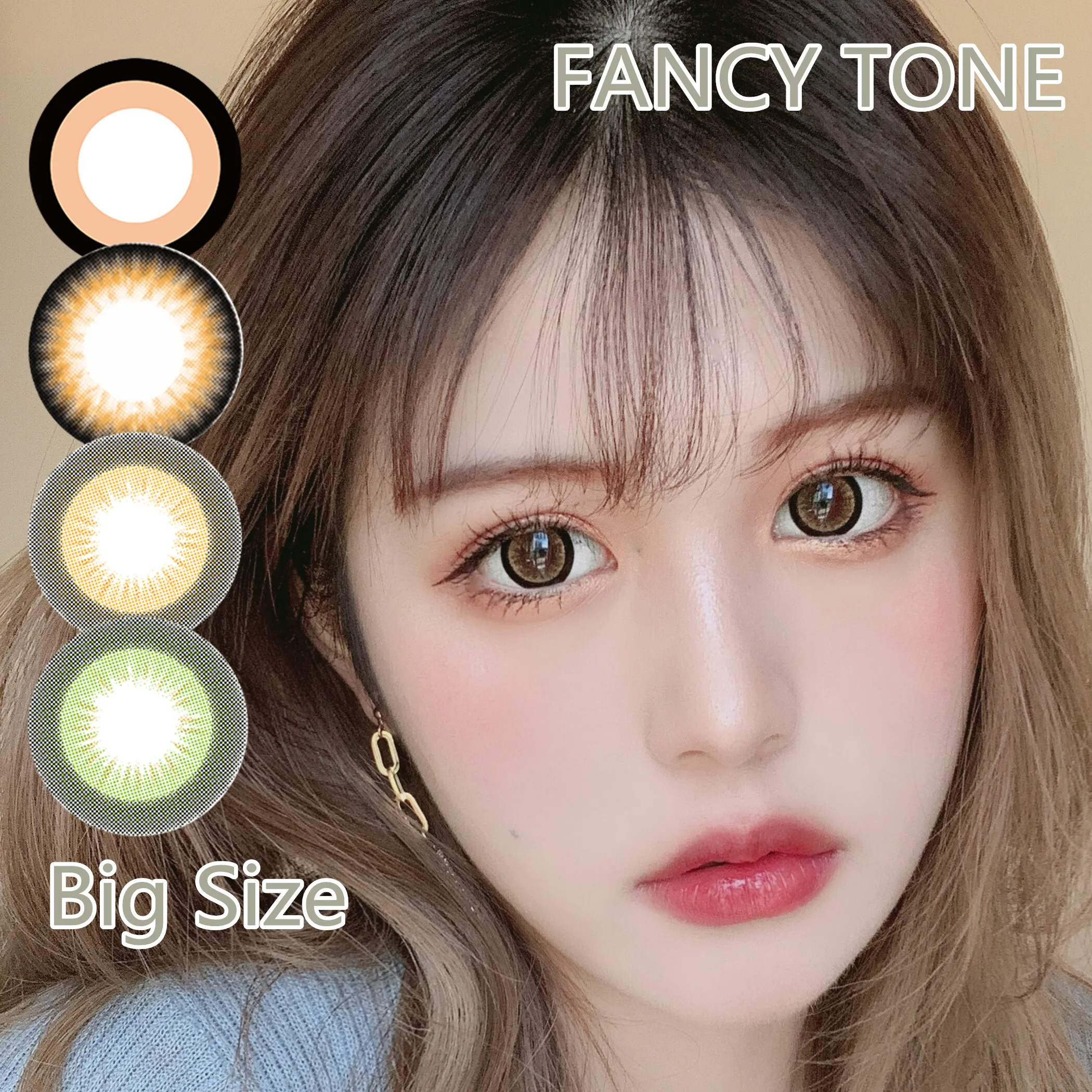 

[FANCY TONE] 1 pair(2 pcs) Medium Size FUNKYWHIP Colored Contact Lenses Cosmetic Colorblend Colored Eye Lenses Color Contacts