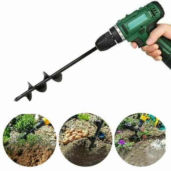 

1.8X14.5 Inch Spiral Drill Bit Planter Garden Earth Auger Spiral Planting Hole Dig Digger Drill Bit For Electric/Cordless Drill