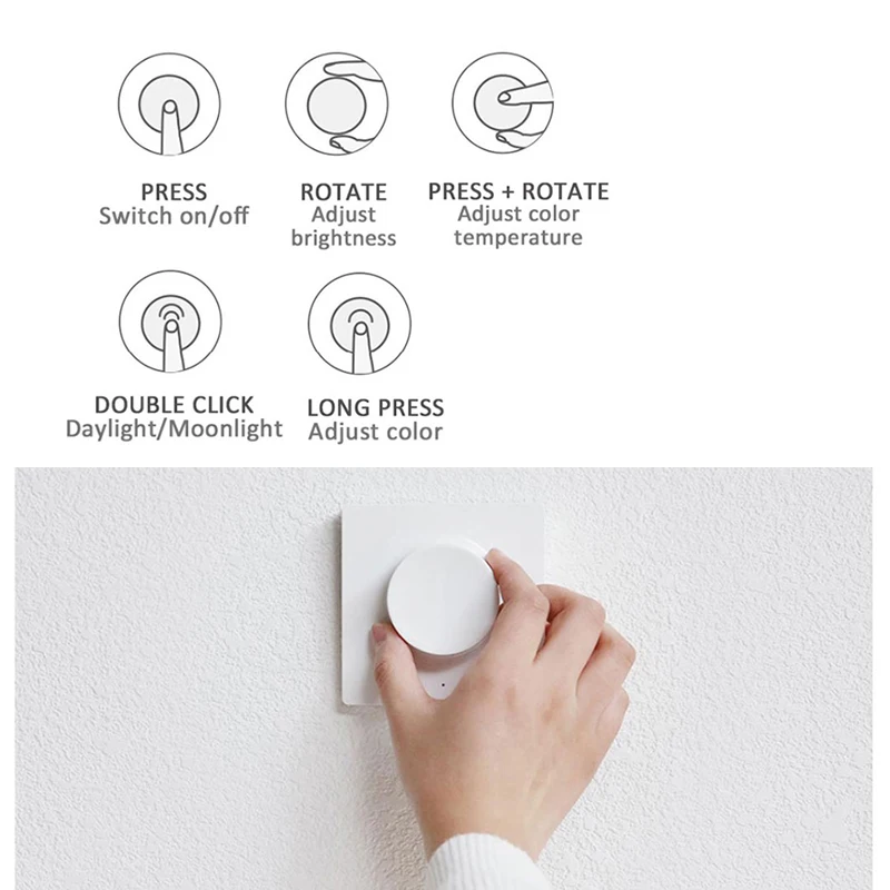 Ceny 2019 nowy xiaomi Yeelight inteligentny wyłącznik ściemniacza przełącznik bezprzewodowy przełącznik do montażu ściennego dla mi home pilot aplikacji sterowanie Yeelight sufitowe światło