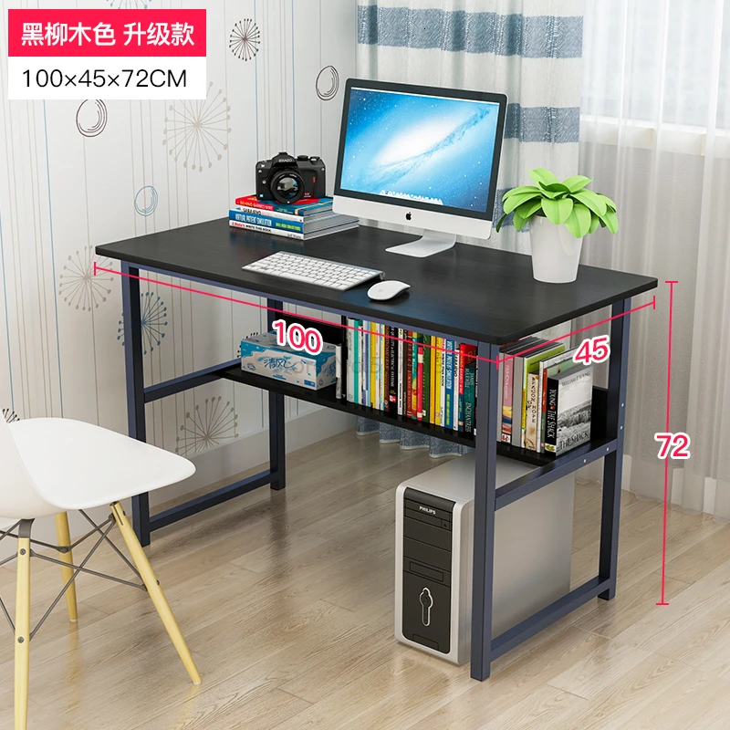 Простой компьютерный настольный стол домашний простой современный экономичный стол Книжный Шкаф комбинированный стол для спальни письменный стол - Цвет: Фиолетовый