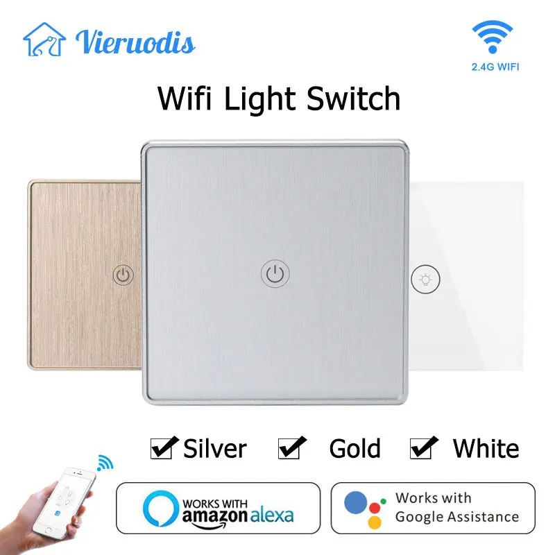 Wifi Smart Wall Touch Light Switch Glass Panel Wireless Remote Control by  Mobile App Anywhere