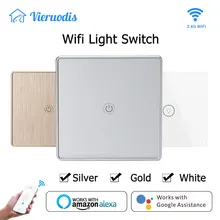 Wi fi inteligente interruptor de luz toque parede painel vidro padrão da ue aplicativo móvel controle remoto trabalhar com alexa casa do google para tuya