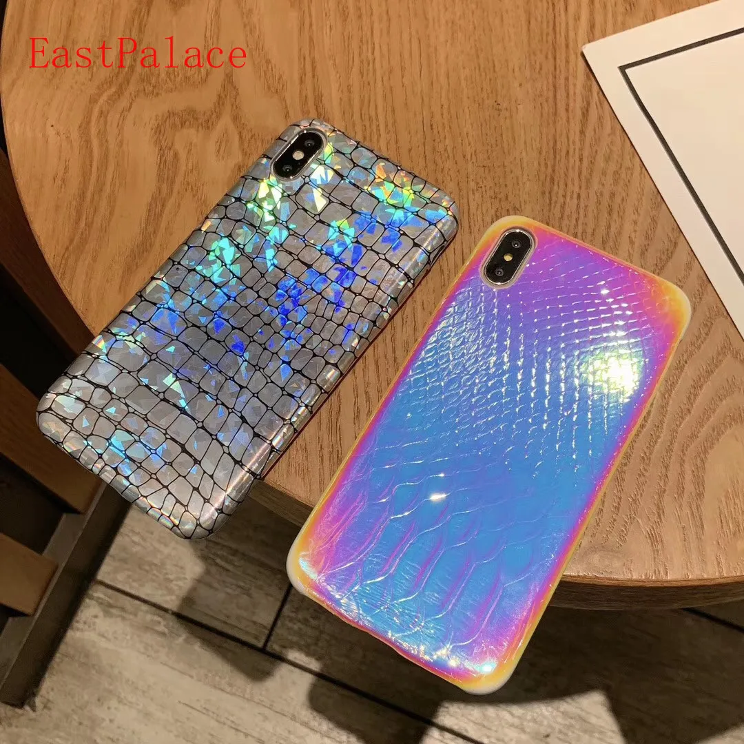 

Holo Phone Snake Pattern Case for Iphone X Xs Max Xr 8 7plus 6 6s Plus Holographic Ins Korea Hologram Couple Crocodile 20pcs/lot