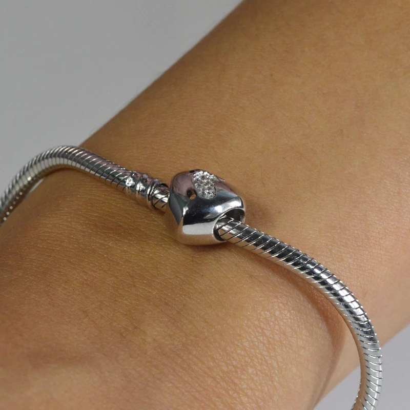 Strollgirl 925 пробы серебряные бусины "следы" в форме сердца Шарм с камнем Fit Pandora браслет женские модные ювелирные изделия