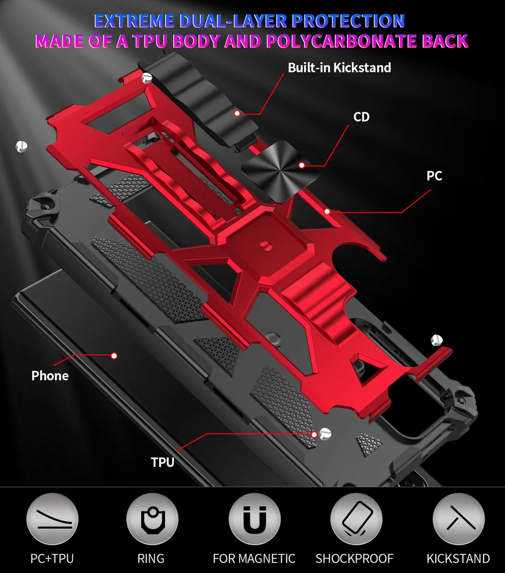 Rugged Shockproof Military-Grade Kickstand Phone Case