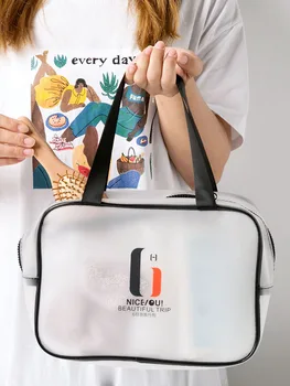 

Waterproof Bath Package High-capacity Portable Wash Gargle Bag Men and Women Cosmetic Bag Transparent Bathroom Travel 11 Wire