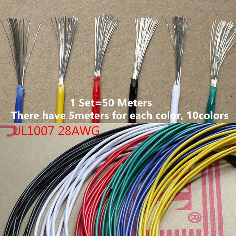 Cable Flexible Cable De Cobre Eléctrico UL2468 De 2 Pines, 2M/5M/10M, 28, 26, 24