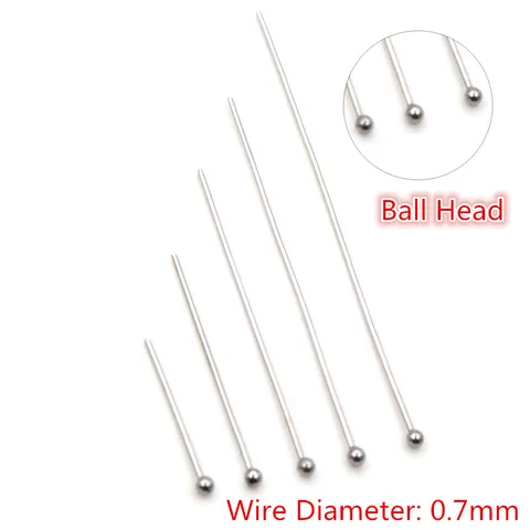 Fade 100pcs/Lot 20-70 mm 316 Stainless Steel Ball Pins Findings Ball Head Pins For Jewelry Making DIY Supplies Accessories