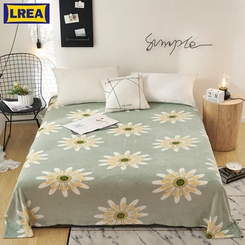 

LREA плед coral Fleece Blanket chrysanthemum super warm soft throw winter on Sofa Bed Plane Travel bedspreads sheets BLANKETS