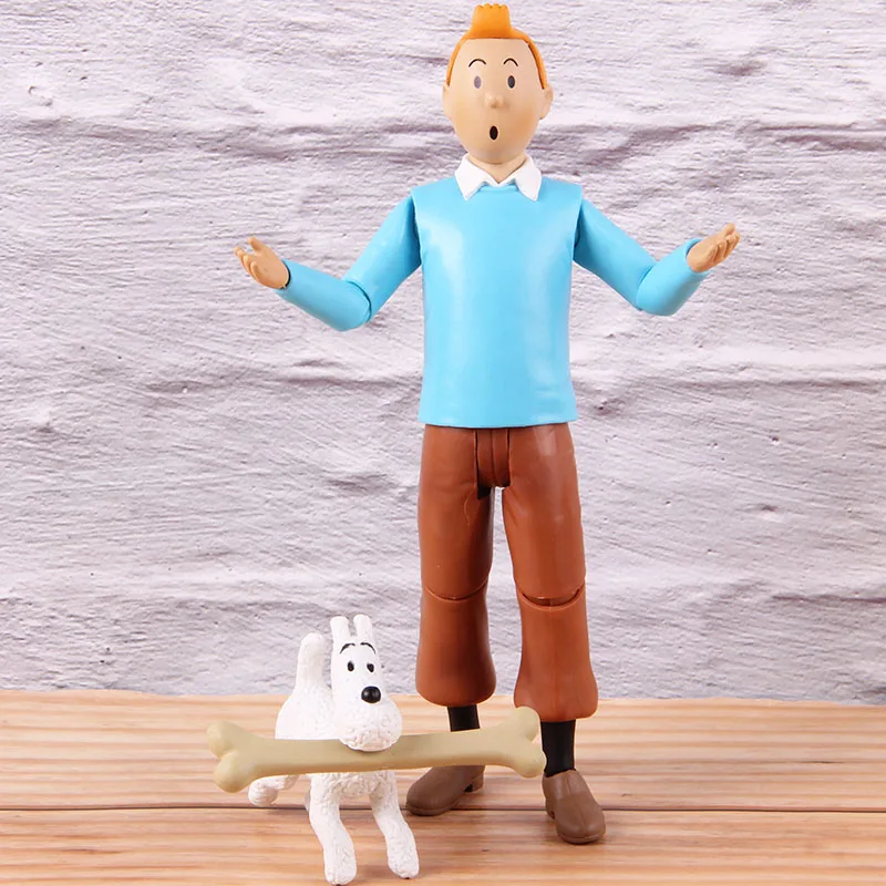 The Adventures of Tintin Tintin and Milou Figures PVC Action Figure Collectible Model Toy Doll Anime Gift For Kids